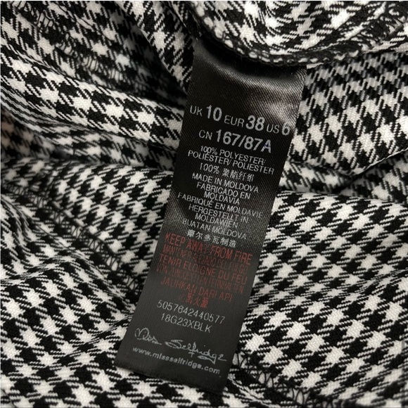 NWT MISS SELFRIDGE BLACK AND WHITE HOUNDSTOOTH JUMPSUIT 🖤🤍 - Picture 8 of 8